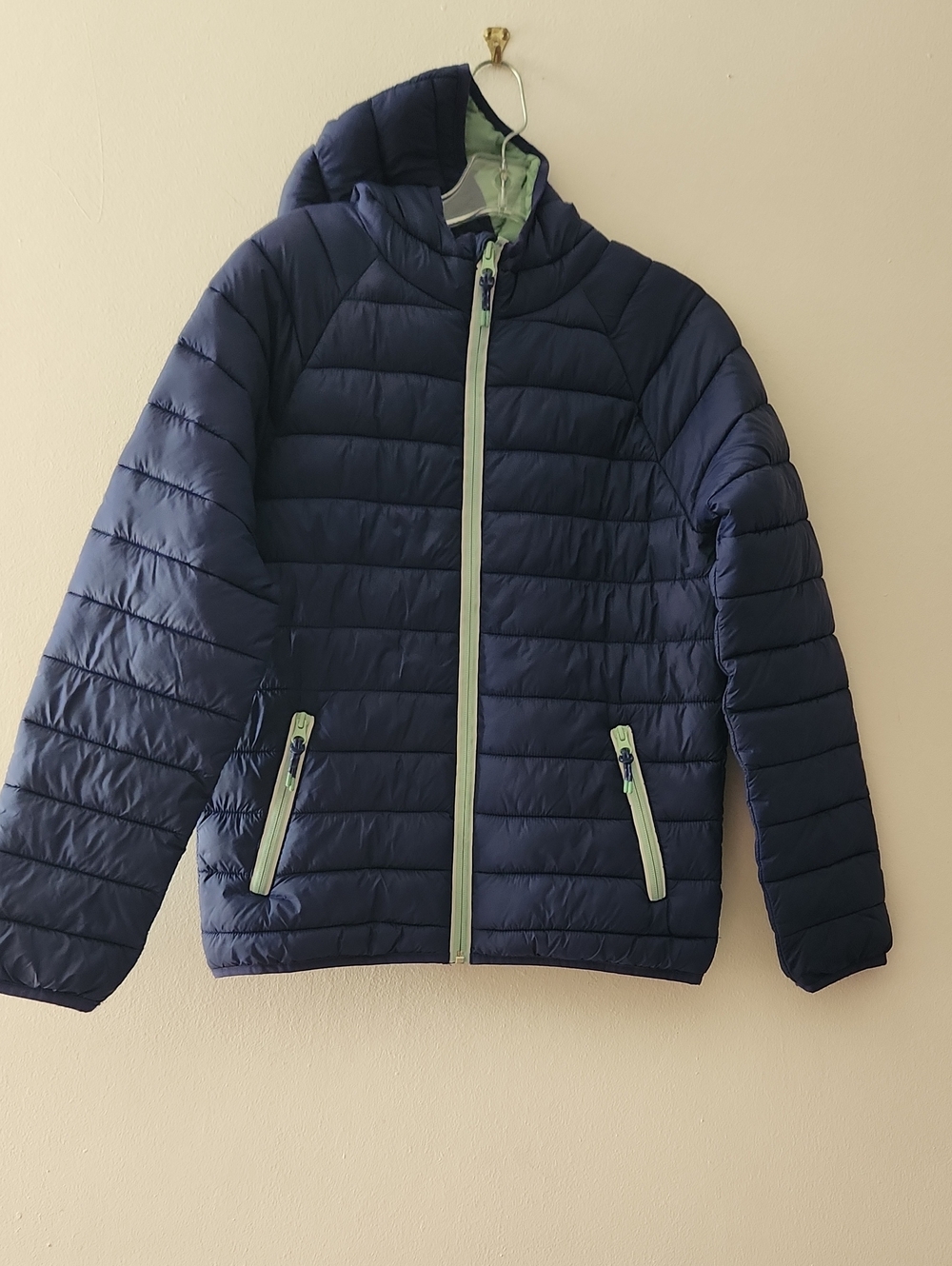 Mini Boden Pack-away Navy Boys  Kids'  Hooded Puffer Jacket 12-13 Yrs